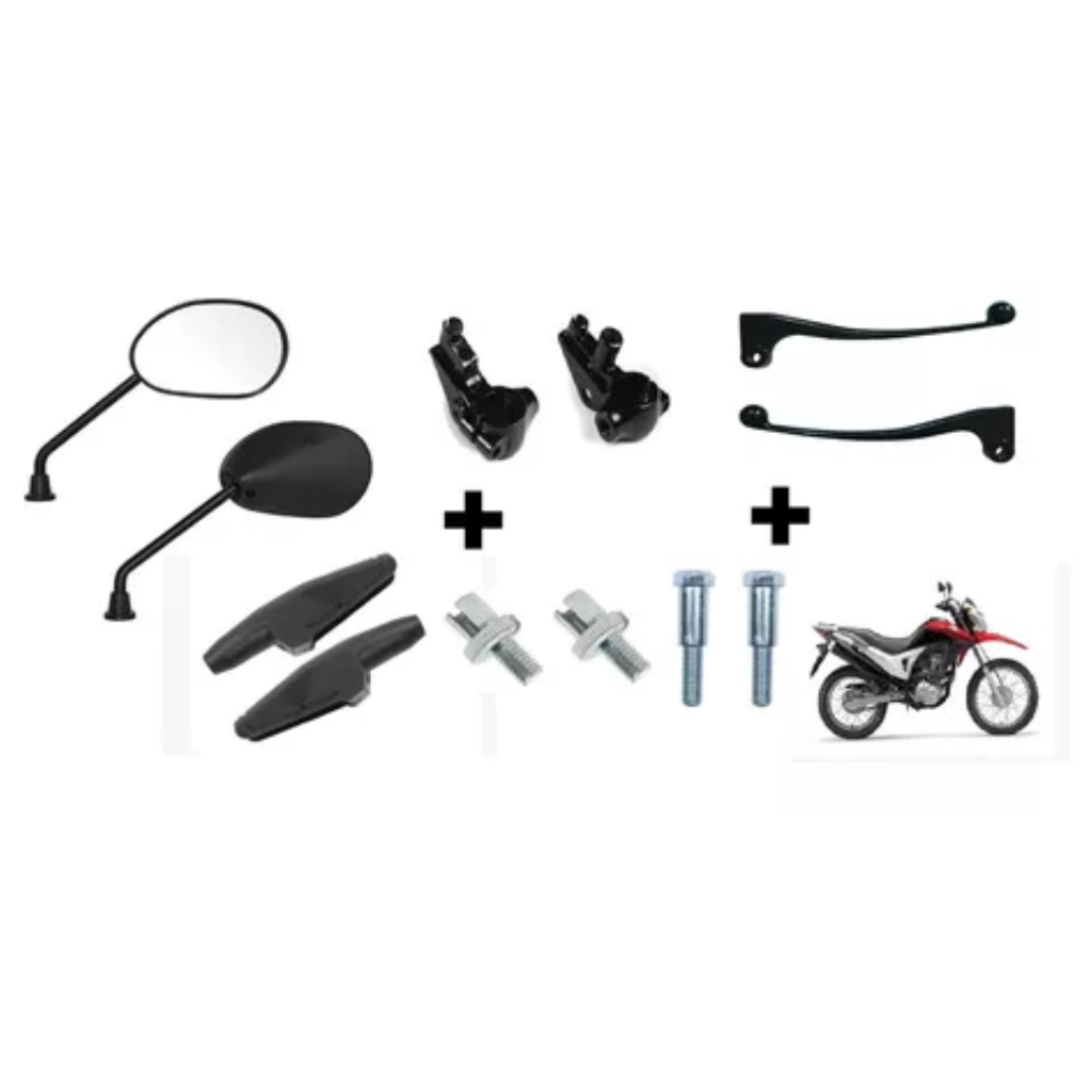 Par Espelho Retrovisor + Manete + Manicoto Honda Pop 100/110 / Biz 100/110/125 / Cg 125/150/160