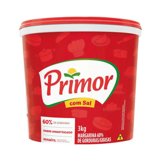 Margarina Balde 3kg Cremosa Com Sal Uso Comercial, industrial, caseiro 60% de Gordura em Oferta na Shopee