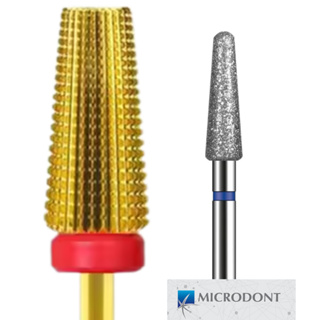 Conjunto 2 brocas de Tungstênio cônica Dourada Para remoção acabamento Nivelamento do Gel + Diamantada PM 720 Microdont em Oferta na Shopee