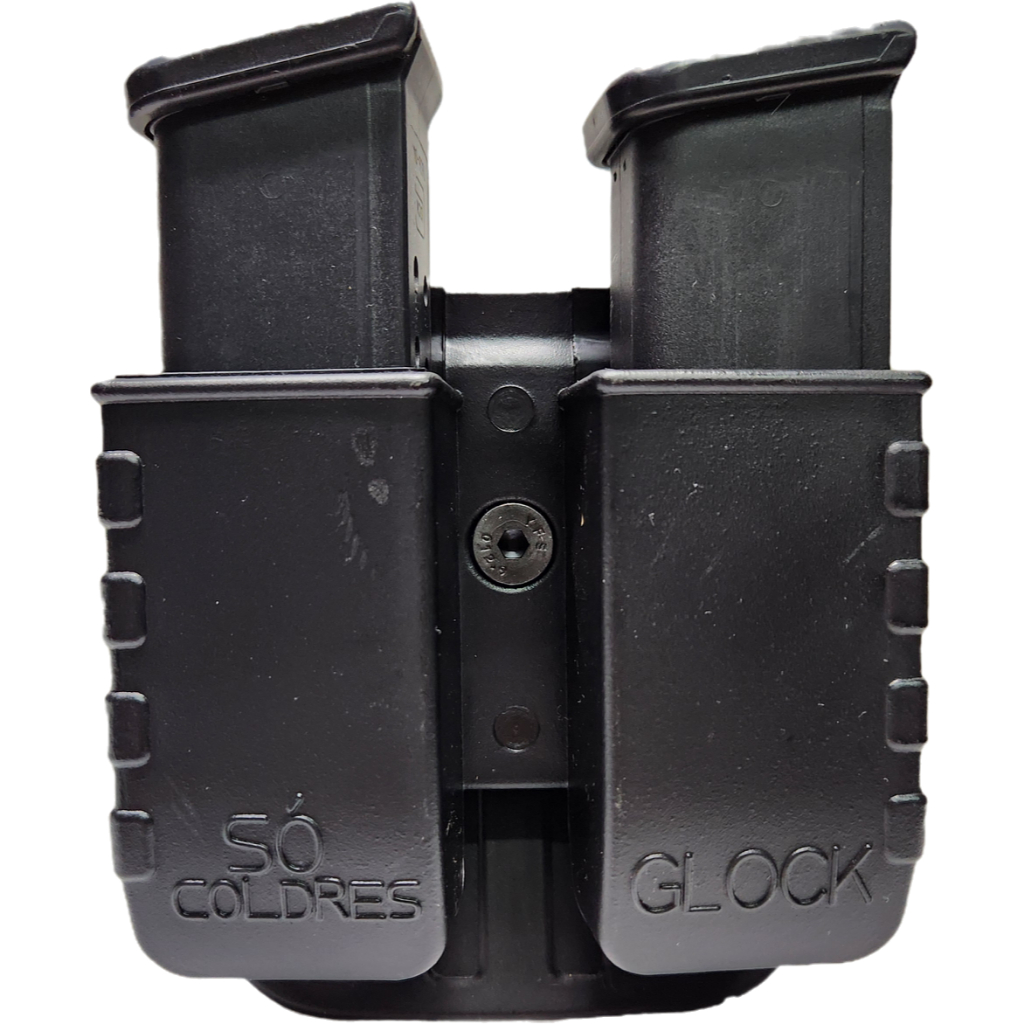 Porta Carregador Externo Duplo Só Coldres Glock G19 G19X G17 G22 G23 G25 G45 G20 G21 G28