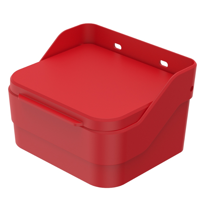 Saleiro Trium Com Tampa De Mesa Parede Porta Sal Temperos Ou Porta Condimentos Vermelho