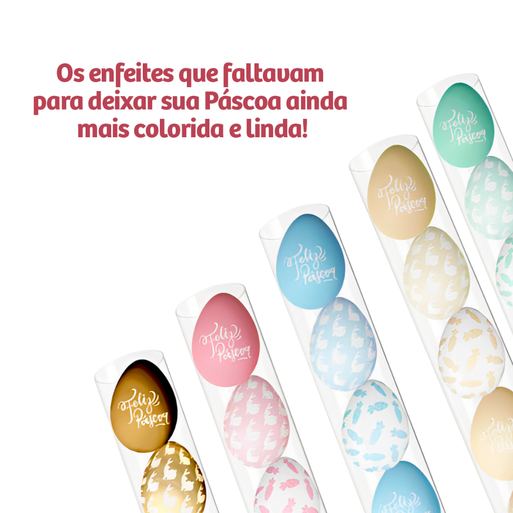 Jogo De 6 Ovos De Páscoa Para Árvore Ovinhos Decorativos Guirlanda em Oferta na Shopee