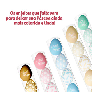 Jogo De 6 Ovos De Páscoa Para Árvore Decorativos Guirlanda em Oferta na Shopee