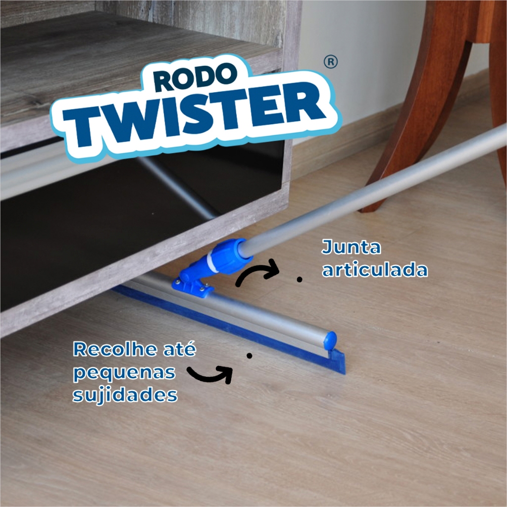 Rodo Articulado RodoTwister Bralimpia Rodo Com Cabo Rodo Mágico Silicone Rodo Profissional Vassoura