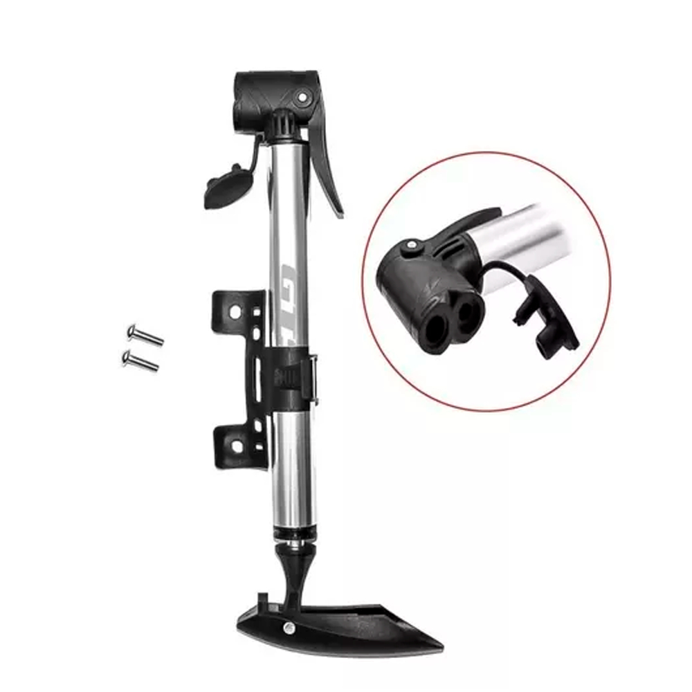 Bomba De Bicicleta Encher Pneu De Bike portatil Mini Bomba Bico fino e Grosso ar Bike Alumínio GTS