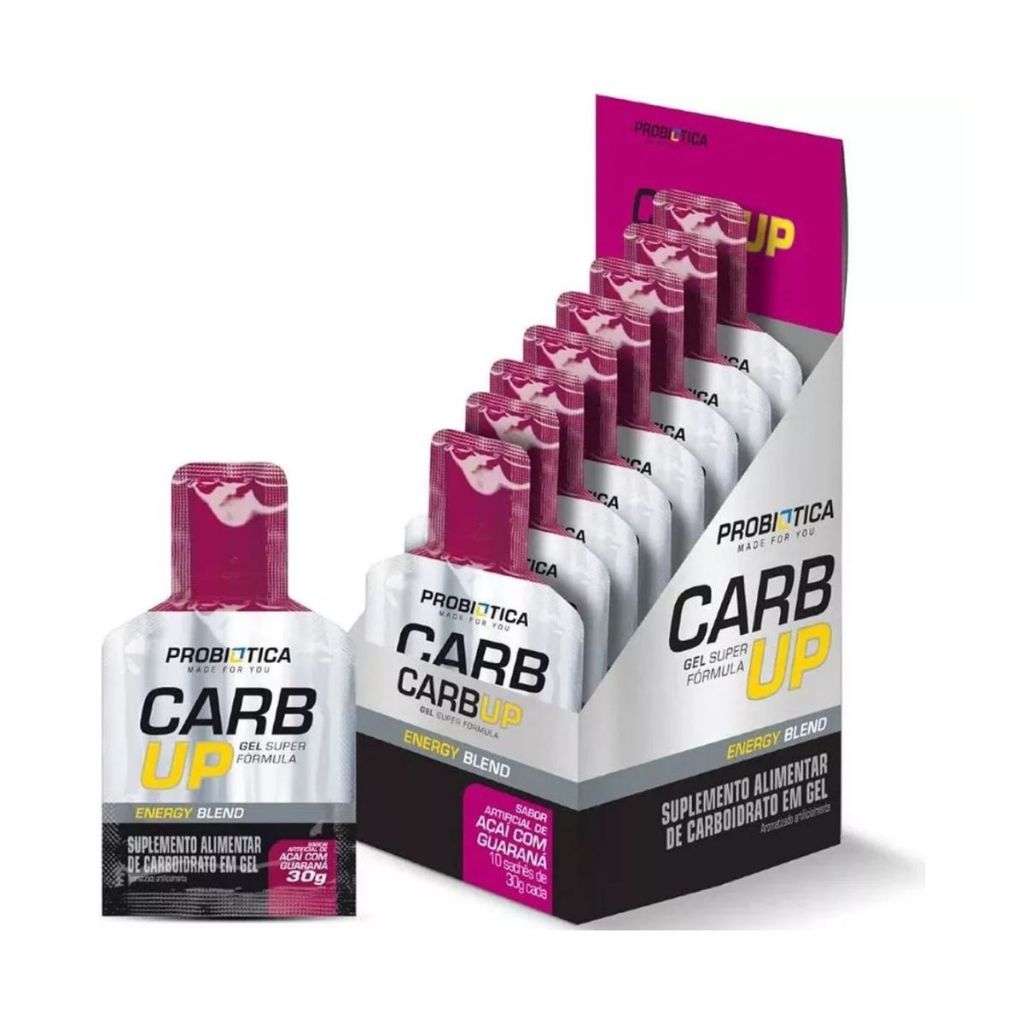 Carb Up Gel Energy Super Fórmula Açaí com Guaraná Probiótica com 10 Sachês - Health