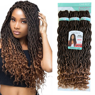 Cabelo Dread Faux Locs Goddess Curl Cherey 60cm 260g em Oferta na Shopee