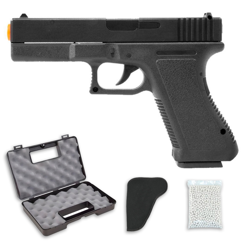 Detalhes do Pistola de Airsoft Spring Glock V307 6mm – Vigor + Acessórios