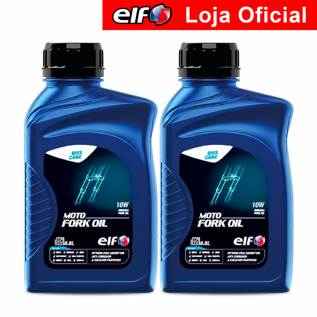 Kit 2x Óleo De Suspensão Bengala 10w Elf 500ml Moto Fork Oil - Spare Parts and Accessories for Vehicles