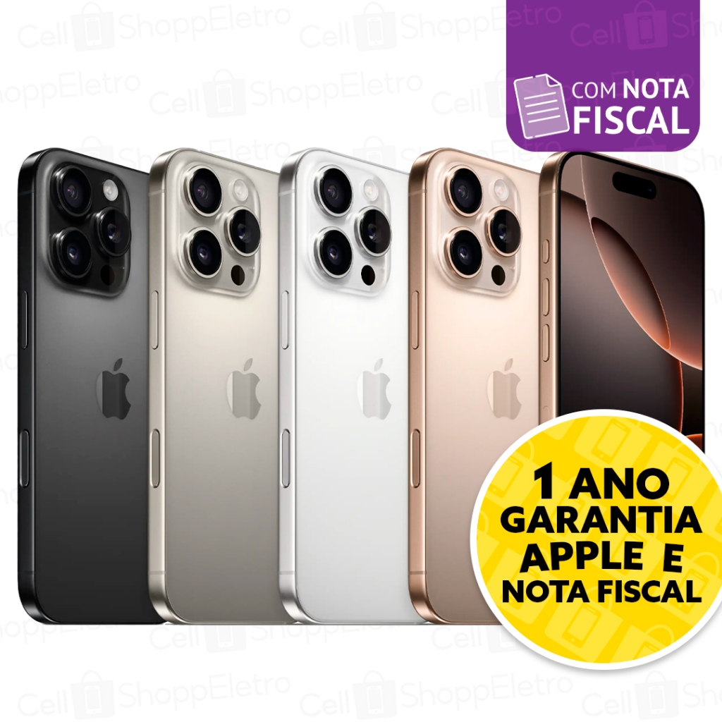 Celular iPhone 16 Pro Max 256gb 5g Dual E-sim Lacrado Original 1 Ano de Garantia Apple