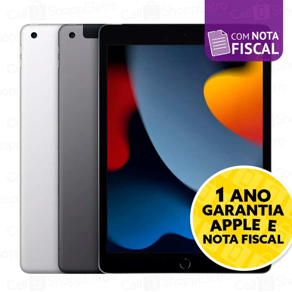 Apple iPad 9 Geração 64GB 256GB Wi-fi 2022 Tela 10,9 Original Novo Lacrado Garantia Apple ...