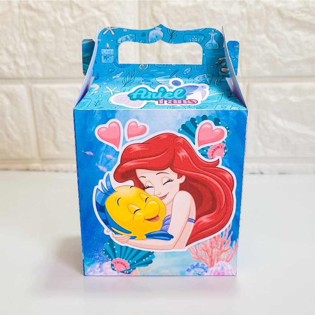CAIXA MALETA LEMBRANCINHA PERSONALIZADA ARIEL PEQUENA SEREIA/ANIVERSÁRIO/FESTA/DECORAÇÃO