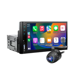 COM câmera de ré+Central Multimídia MP5 Automotiva 1 Din Bluetooth USB/AUX/TF 7 Polegadas Com Mirrorlink HD Touch Screen