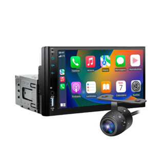 Central Multimídia Automotiva 1 Din 7 Inch MP5 Bluetooth Com Tela Sensível Ao Toque USB/AUX/Carplay + câmera de ré em Oferta na Shopee