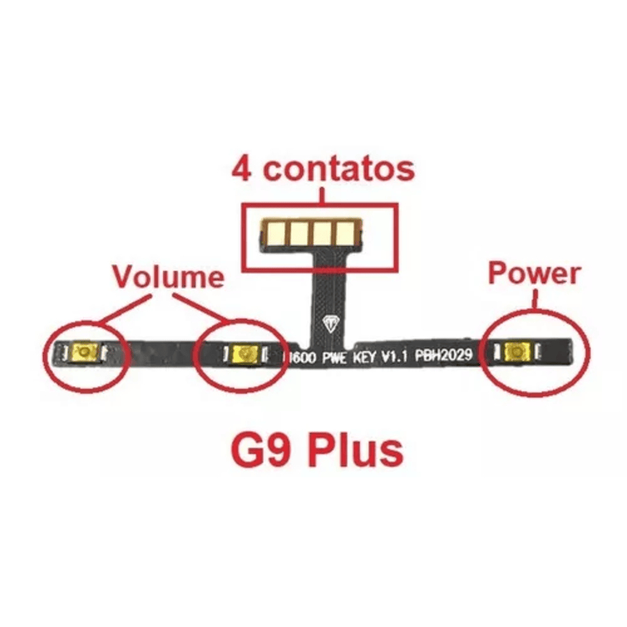 Flex Power Volume Compatível Moto G9 Plus Xt2087 Xt2083 E7 PLUS XT2081 G9 PLAY