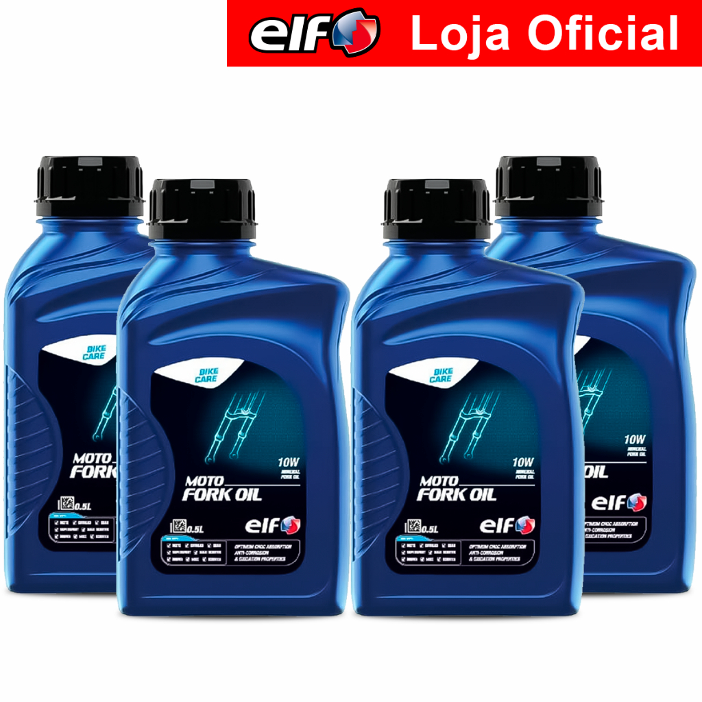 Kit 4x Óleo De Suspensão Bengala 10w Elf 500ml Moto Fork Oil - Spare Parts and Accessories for Vehicles