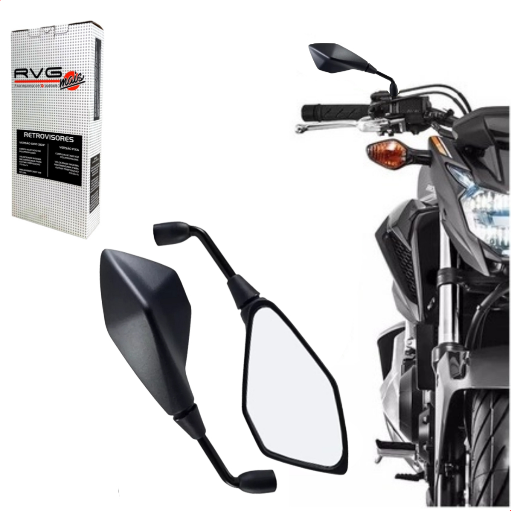 Retrovisor RVG Modelo Z400 Lente Plana Para Honda