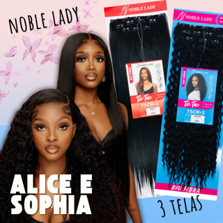 Cabelo Aplique Tic Tac Noble Lady 3 Telas Fibra de Proteína 75cm 220gr em Oferta na Shopee