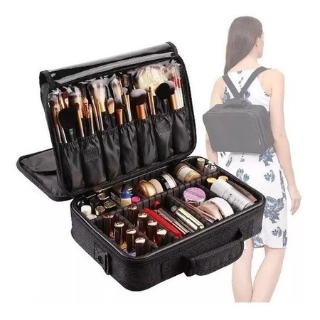 Maleta mochila case Maquiagem Profissional divisória makeup P ou G