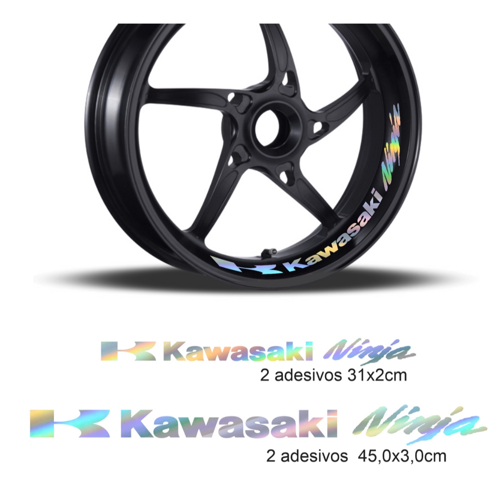 Adesivo Interno de Roda Moto Kawasaki Ninja 400 500 650 1000 refletivo e holografico