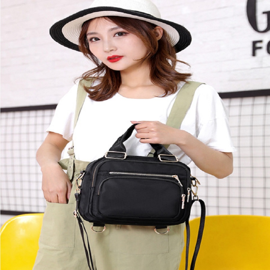 Bolsa feminina impermeável vira mochila transversal tiracolo leve 3 em 1