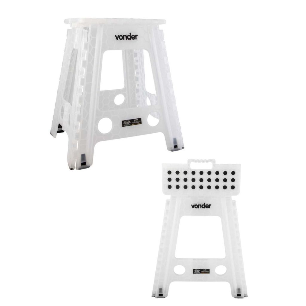 Banqueta Banquinho Dobrável Plástico Vonder 45cm Anti Derrapante Suporta até 150kg · foto 2