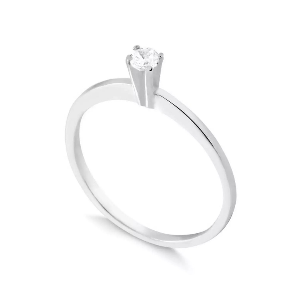 Anel Solitário Ponto de Luz 3mm em Prata 925 Legítima em Oferta na Shopee