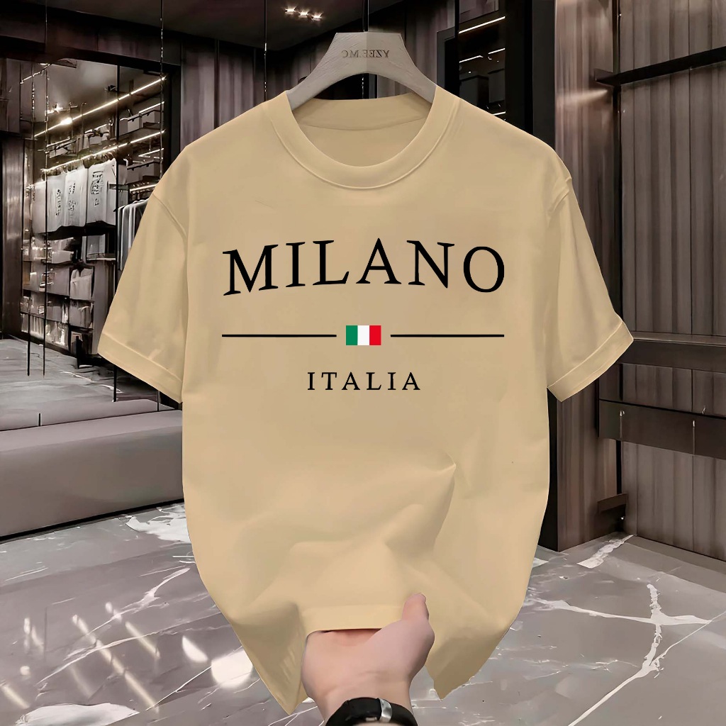 Camiseta Milano Italia T-Shirt 100% Algodão Camisa Masculina Street Wear Manfinity