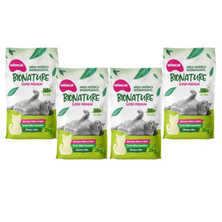 Kit Areia Higiênica Biodegradável para Gatos Bionature Wisecat 2 KG em Oferta na Shopee