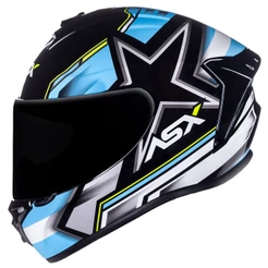 Capacete Moto Esportivo ASX Draken Pilot Preto Azul Brilho