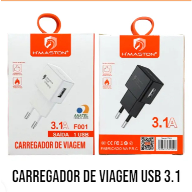 H'maston F001 Fonte 3.1A MAX Mini Carregador Original Portátil Usb