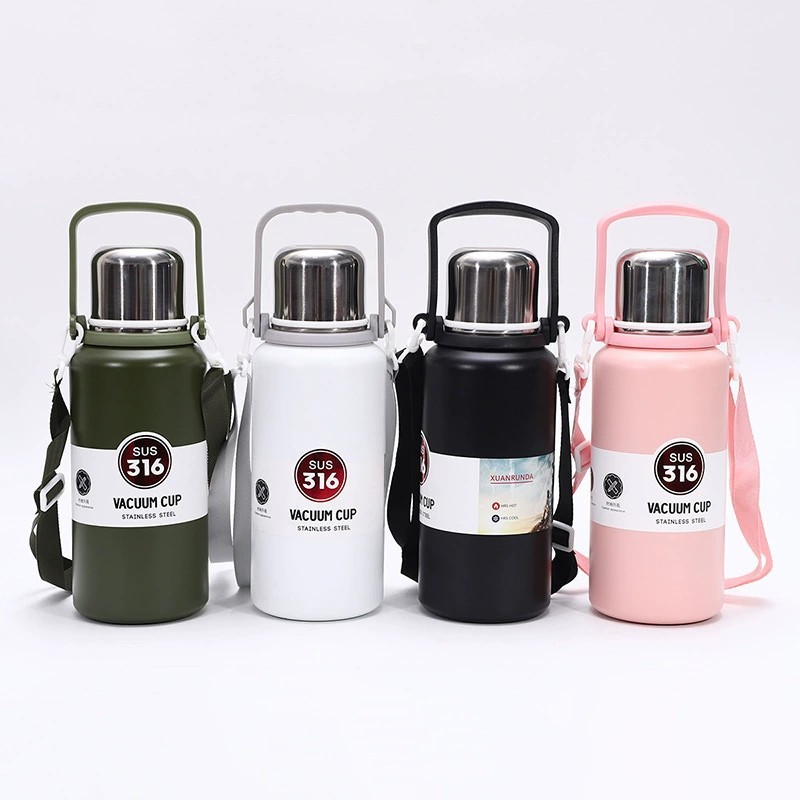 Garrafa Térmica 1300ml Com Alça Aço Inoxidável Isolamento Com Canudo Academia Trabalho Caminhada em Oferta na Shopee