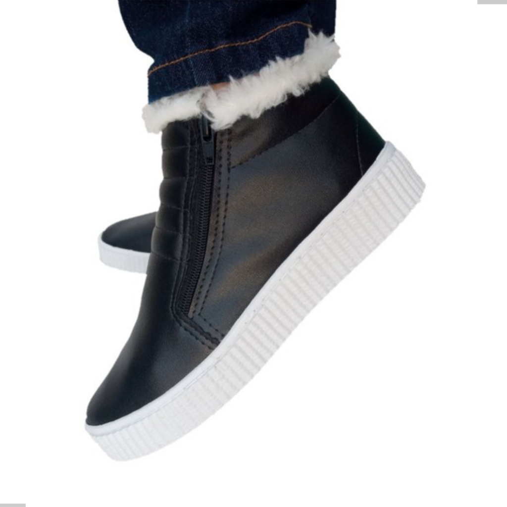 Bota De Neve Feminina Inverno Impermeável Lã Forrada Botinha Quente Frio Protege os Pés Zannaki