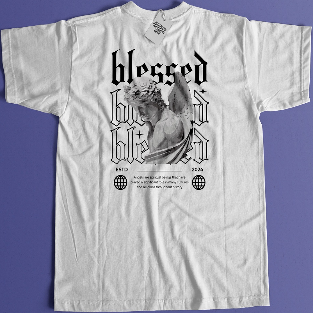 Camiseta Blessed Angel Streetwear 100% Algodão Camisa Streetwear Anjo Blessed
