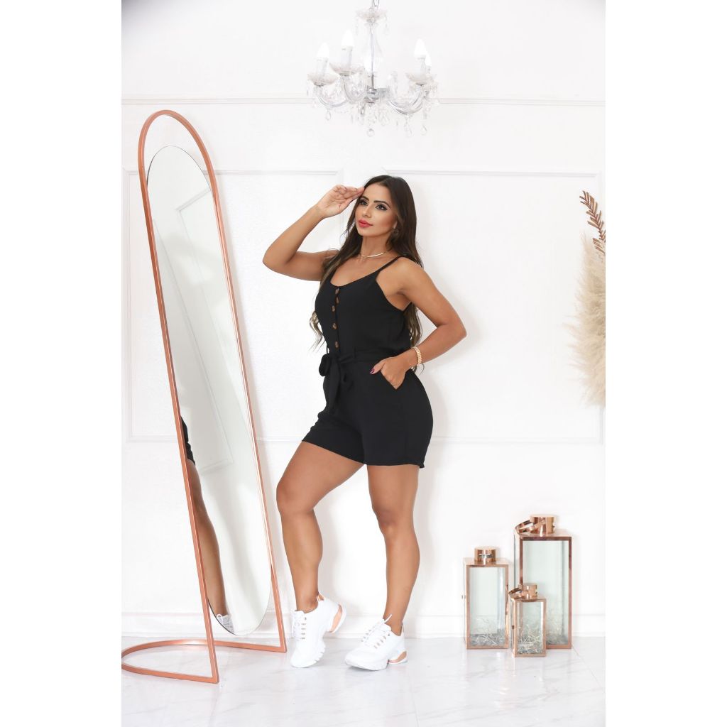 Macacão Diana Macaquinho Feminino Soltinho de Alçinha Casual em Duna Lançamento