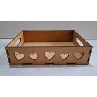 KIT 5 UNIDADES de Bandejas Corações MDF CRU MVM DECORAÇÃO em Oferta na Shopee