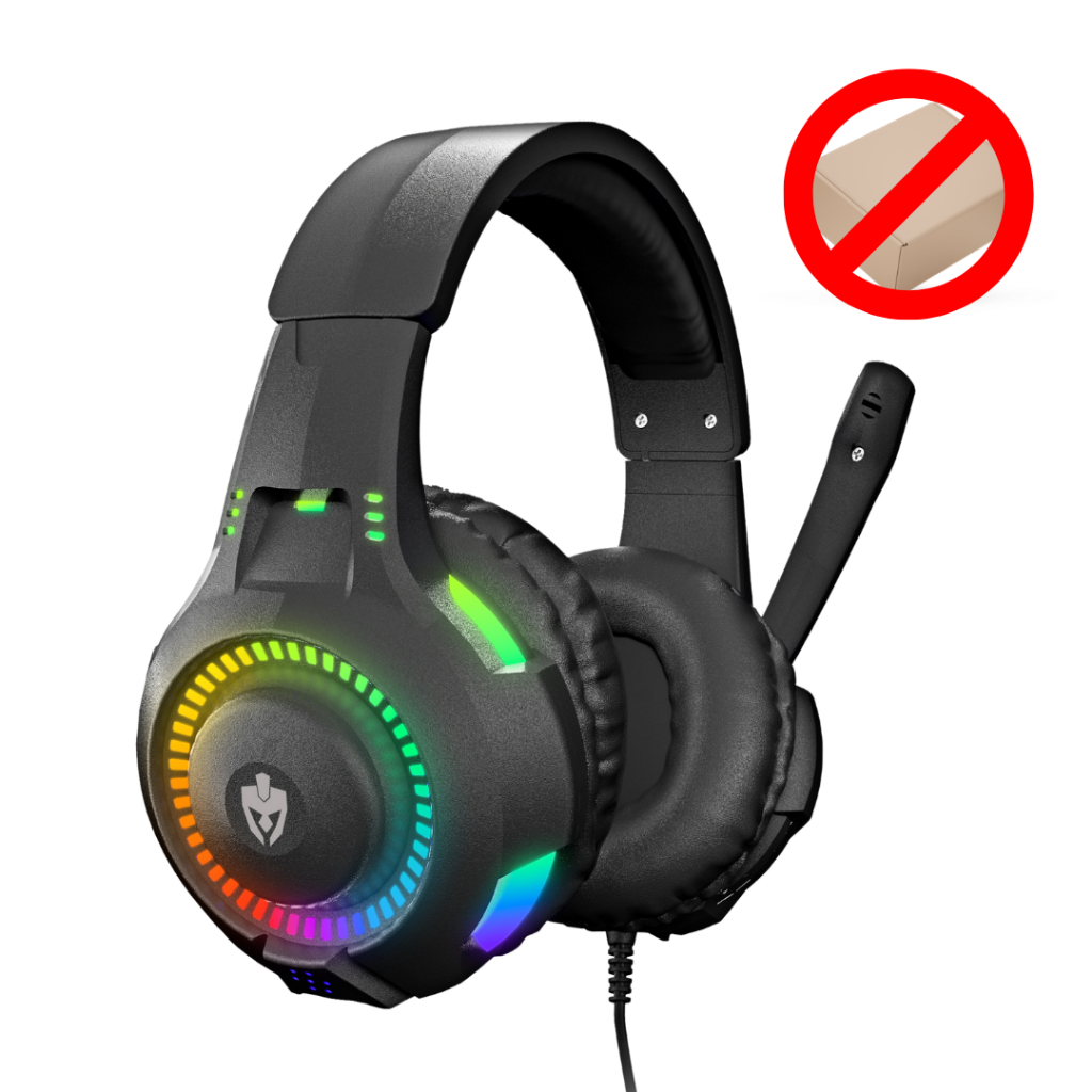 Fone De Ouvido Headset Gamer com Fio Profissional Preto Led Rgb PC USB P2/P3 Vídeogame - SEM CAIXA
