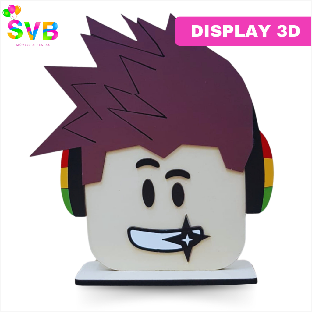 Display Menino Roblox Enfeite de Mesa Decoração Festa SVB Móveis e Festas