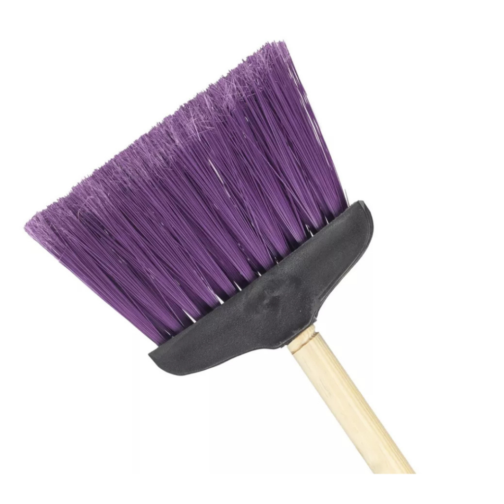 vassoura infantil cerdas macias acompanha cabo cores sortidas  rosa, verde , azul e roxa