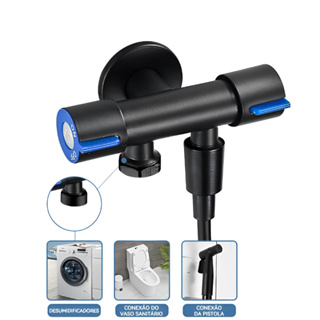 Ducha Higiênica Com Registro Torneira Dupla em Aço Inox 304 Aço Escovado Banheiro Lavabo KGOLD em Oferta na Shopee