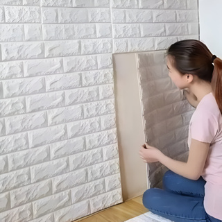 Kit 5/10/15/20  Placas 3D Tijolo Branco Adesivo Autocolante Decoração Quarto Sala Banheiro em Oferta na Shopee