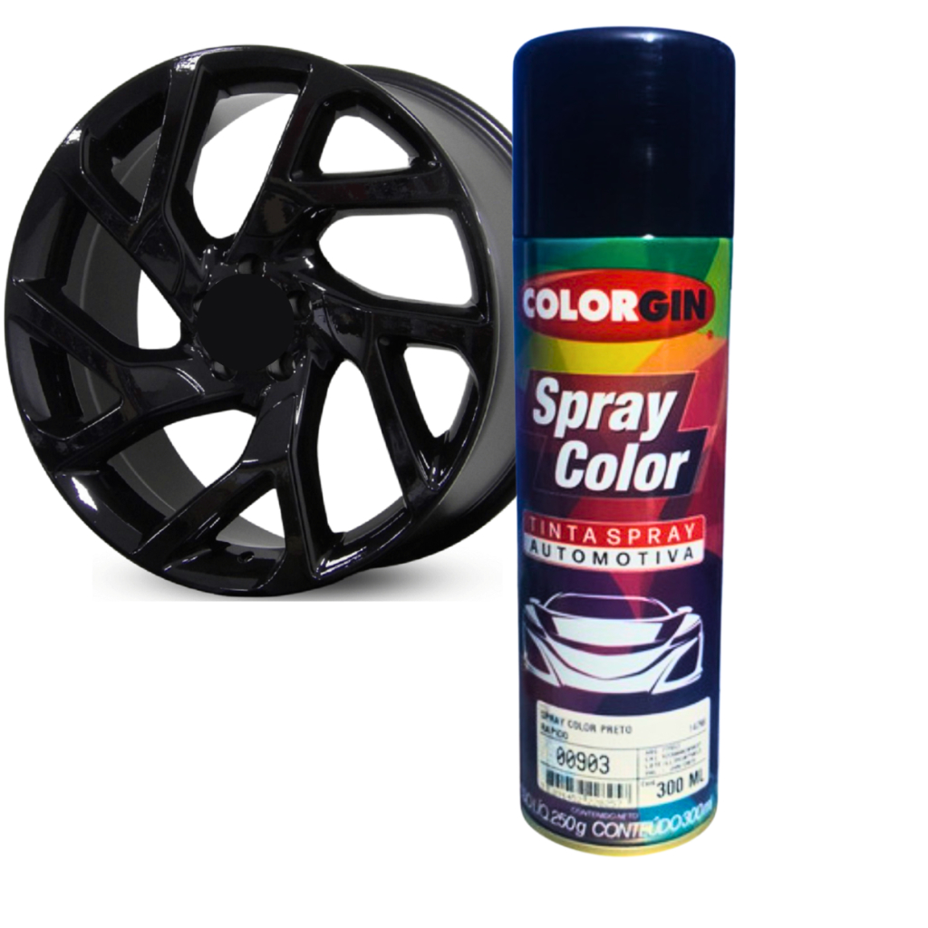 Spray Automotivo Black Piano / Preto Cadillac 300ml Colorgin