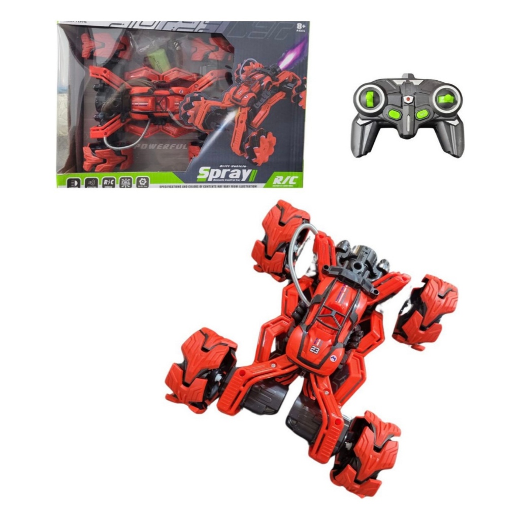 Carrinho De Controle Remoto Recarregável Solta Fumaça Gira 360 Brinquedo Brinquedo Para Meninos