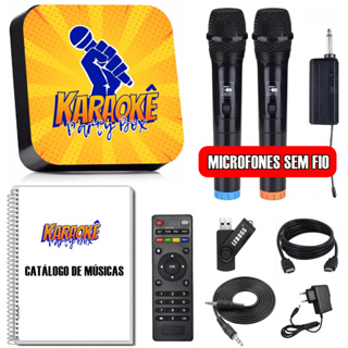 Karaoke Party Box Profissional +2 Mic Sem Fio +de 2000 Músicas +Catalogo (Com Pontuação) em Oferta na Shopee