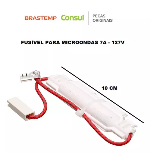 Fusivel de Vidro 0,8A Microondas Brastemp e Consul Original W10649509
