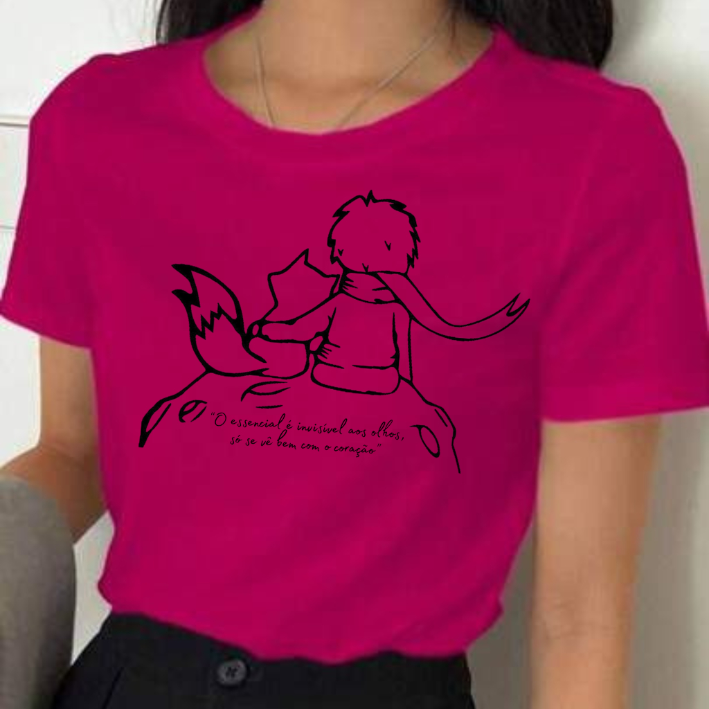 T-SHIRT BLUSA CAMISA CAMISETA ESTILOSA PEQUENO PRINCIPE DESENHO ANIMADO FILME LIVRO MODA FEMININA — imagem 2 de 2