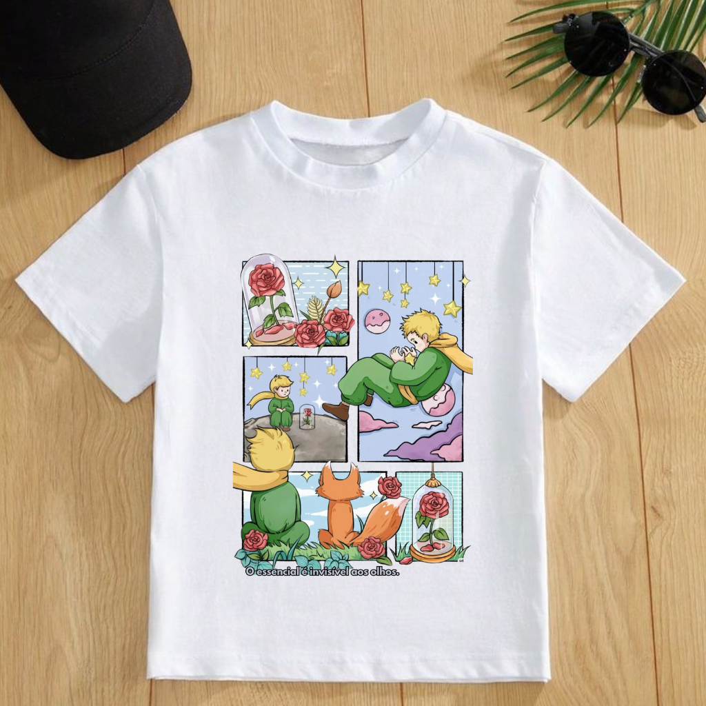 CAMISETA CAMISA BLUSA TSHIRT FILME DESENHO ANIMADO LIVRO PEQUENO PRINCIPE MODA INFANTIL E JUVENIL