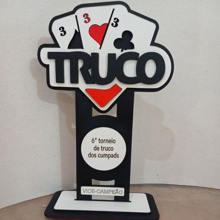 TROFÉU DE TRUCO PERSONALIZADO em Oferta na Shopee