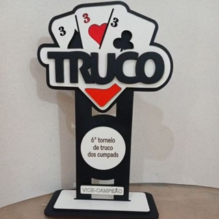 TROFÉU DE TRUCO PERSONALIZADO em Oferta na Shopee