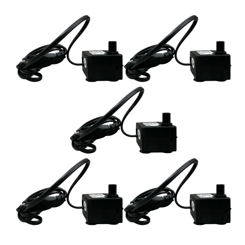 KIT com 5 bombas submersas para aquario, fontes e bebedouros em Oferta na Shopee
